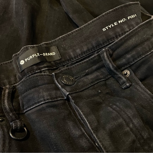 PURPLE BRAND Distressed Skinny Jeans Black 31 - Picture 8 of 11